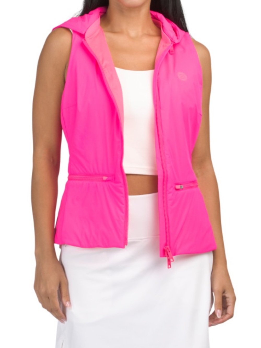 G/Fore Bright Pink Sleeveless Hooded Swim Vest